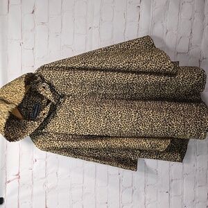 London Fog Cheetah Print Hooded Poncho One Size Fits Most